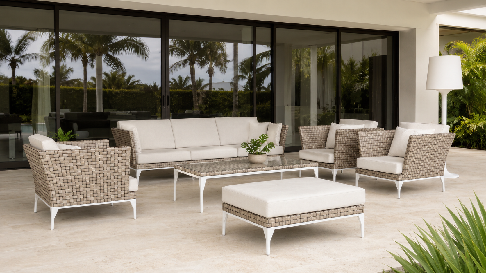 Luxury woven patio retreat